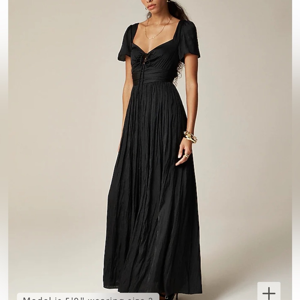NWT J.Crew Tie-neck flutter sleeve dress in luster crepe
